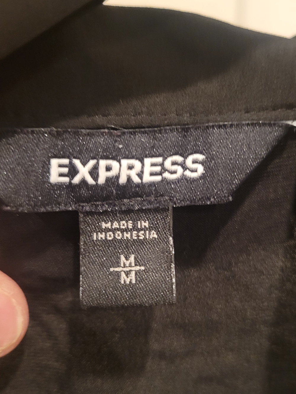 Express Black Ruffle-Trim Button Front Blouse - Picture 2 of 4